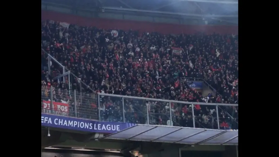 Benfica mostra show de adeptos presentes no primeiro triunfo na Champions